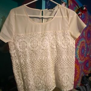 White Forever 21 Floral Shirt